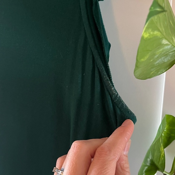 Old Navy Dark Green Midi Dress with Ruffle Sleeves - Picture 3 of 4